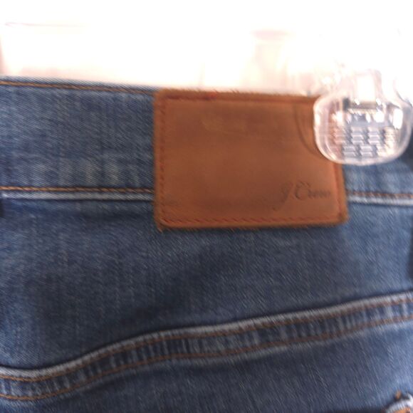 J.Crew Women's 24 Blue Denim Vintage Straight Button Fly Frayed Hem Ankle Jeans - Picture 4 of 10